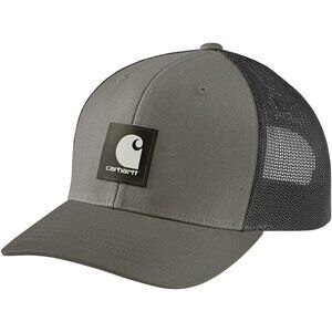 Carhartt Men's Dusty Olive Imported Rugged Flex Twill Mesh Back Logo Patch Caps